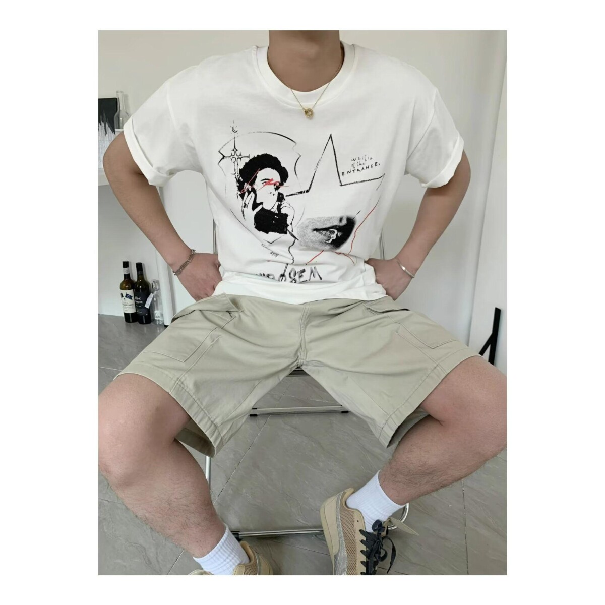 1506/QG330/P47夏季美式短裤男潮牌宽松大码运动休闲五分裤牛仔裤,男装牛仔裤,星座1506