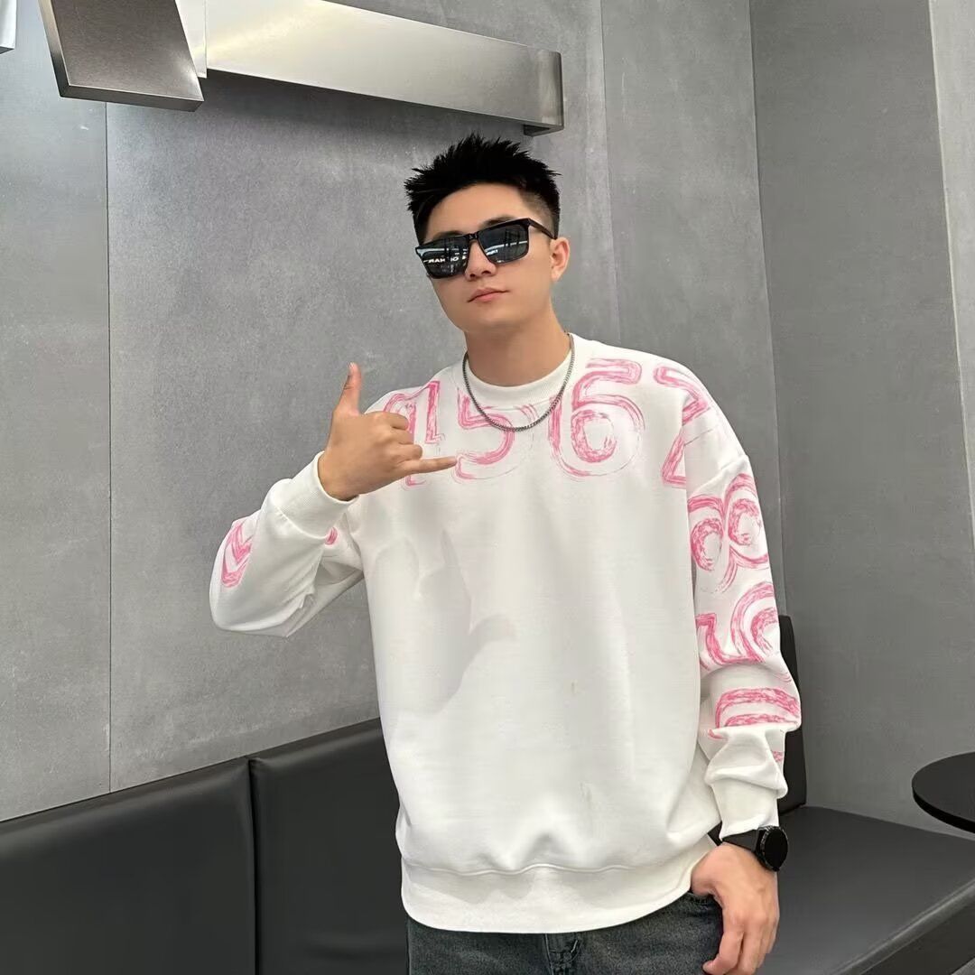 1506/QD3370/P41秋冬重磅时尚百搭印花宽松卫衣男潮圆领长袖潮ins,男装卫衣,星座1506