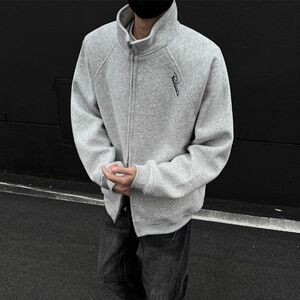 1506/QW620/P49双拉链开衫卫衣外套男秋冬重磅学院风运动夹克男图片