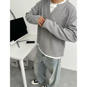 1506/QT4090/P36秋冬卫衣男秋季新款圆领宽松上衣chic港风潮流潮图片