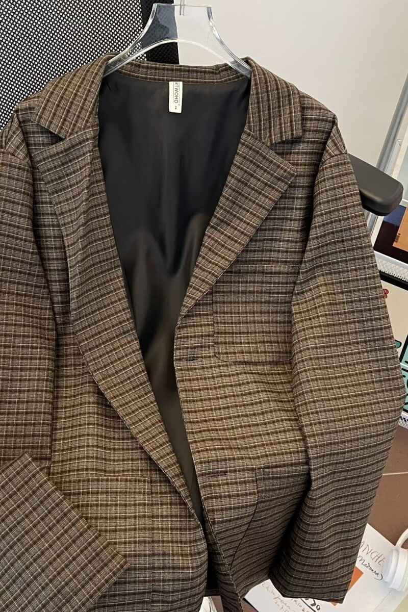 1506/QB180/P60秋季设计垂感复古西装领休闲外套,男装西服套装,星座1506