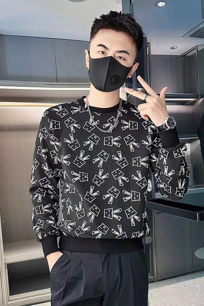 1506/QT4030/P39印花秋冬卫衣男秋季新款圆领宽松上衣潮,男装卫衣,星座1506