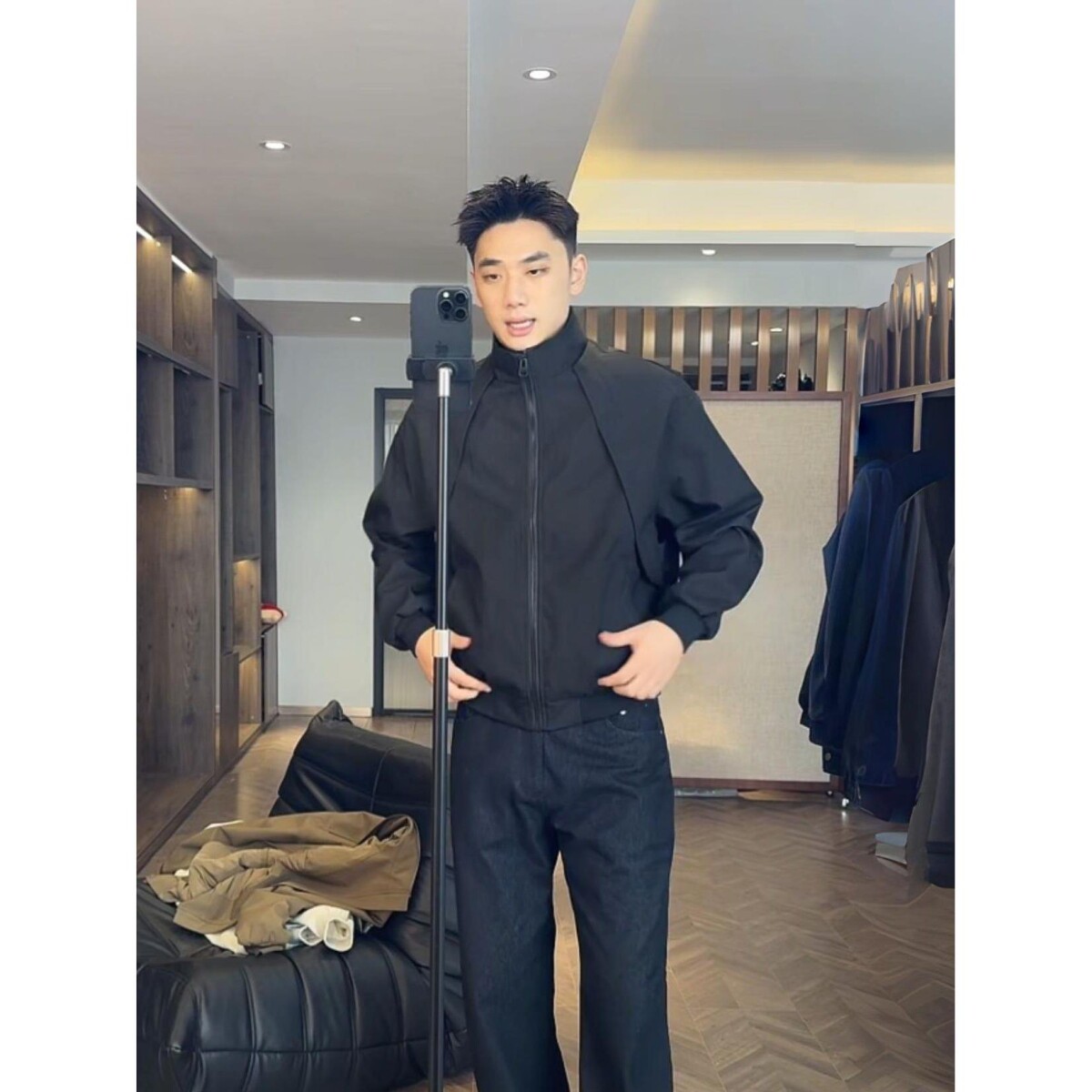 1506/QW50540/P66春秋季新款美式机车服宽松立领外套3,男装工装外套,星座1506
