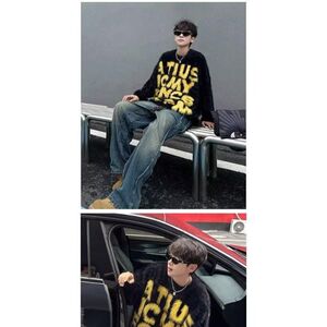 1506/QR-M5230/P64圆领毛衣针织衫男潮牌帅气秋冬季打底衫图片