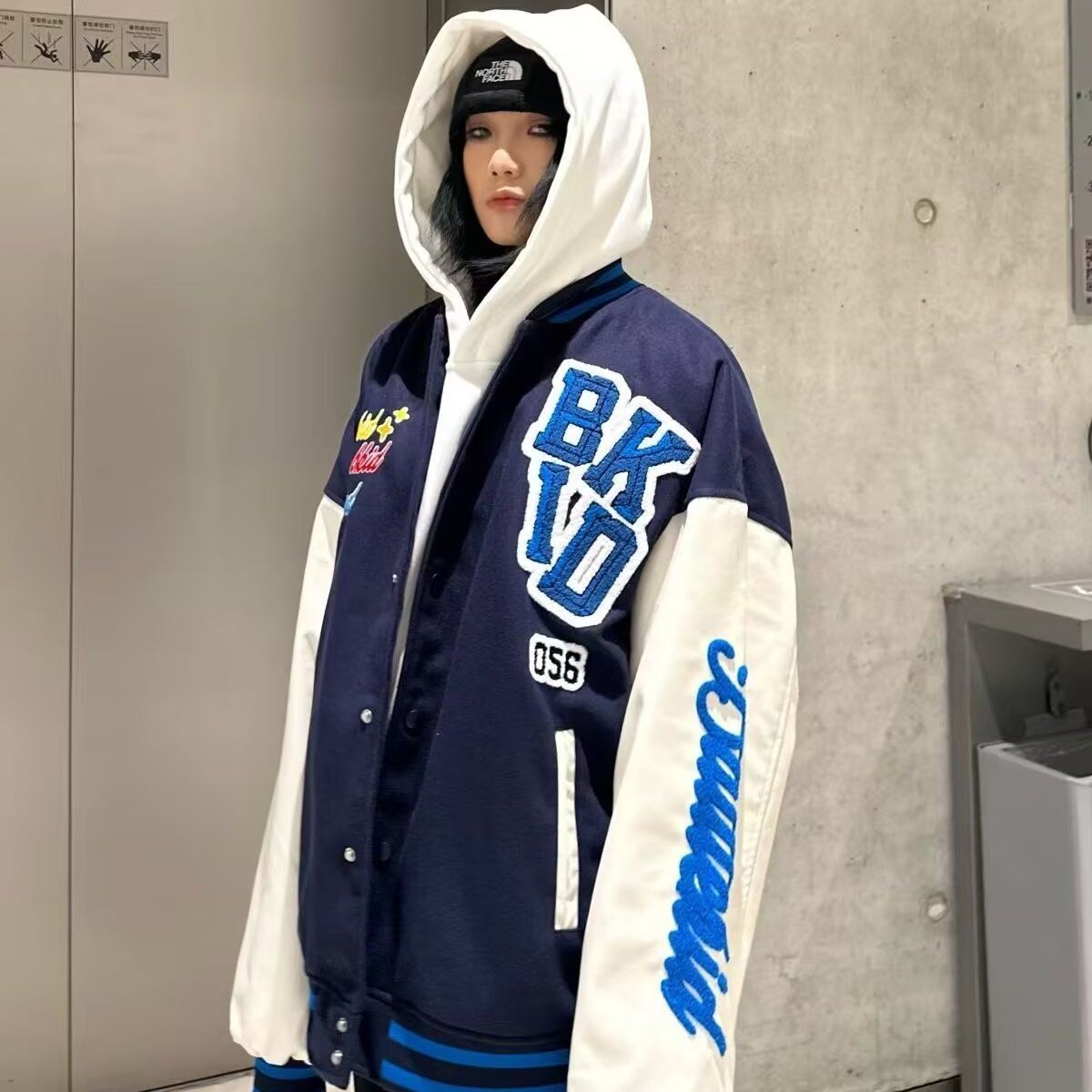 1506/QWT440/P56潮美式重工字母植绒刺绣棒球服男秋季宽松夹克1,男装夹克,星座1506