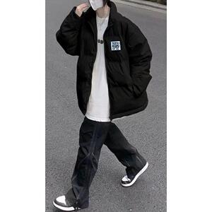 1506/Q6660/P60【魔术贴款】立领短款羽绒棉服女冬2025年学生情侣