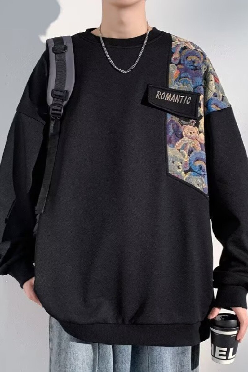 1506/QY25R0/P39新中式潮牌刺绣拼接卫衣男春秋季风衣服长袖2,男装风衣,星座1506