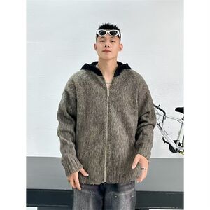1506/QX0560/P58秋冬美式连帽针织衫男士时尚拉链开衫外套毛衣1,男士开衫外套怎么搭配图片图片