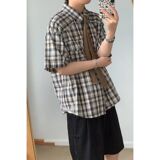 1506/QC1260/P40复古衬衫男夏装港风学生宽松小众男装上衣外穿，男装衬衫，星座1506
