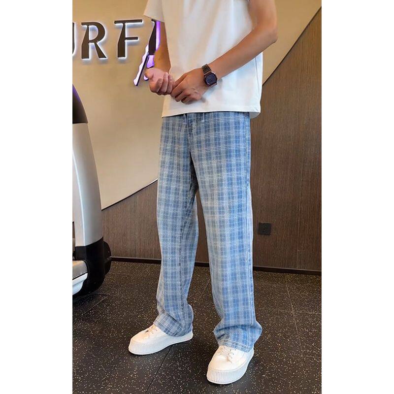 1506/Q66400/P47宽松休闲裤男潮百搭裤子坠感阔腿拖地长裤,男装休闲裤,星座1506