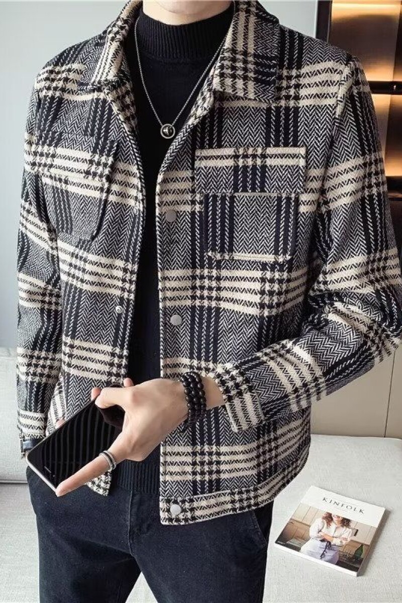 1506/Q77420/P56短款毛呢大衣青年男士秋冬季修身翻领夹克男,男装毛呢大衣,星座1506