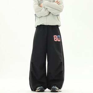 1506/QFY1310/P48美式字母反光条休闲裤秋季速干运动长裤子2025潮图片