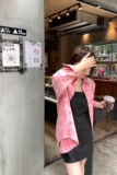 1506/QCS3680/P46扎染格子衬衫黑色粉色棕色原版棉布质量2025年，男装衬衫，星座1506