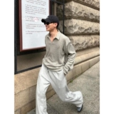 1506/QW720/P42新中式重磅亨利领华夫格运动长袖2，男装卫衣，星座1506