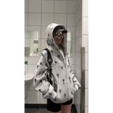 1506/QA10760/P62连帽卫衣女秋冬季宽松韩系小众慵懒潮牌外套潮，女装短外套，星座1506