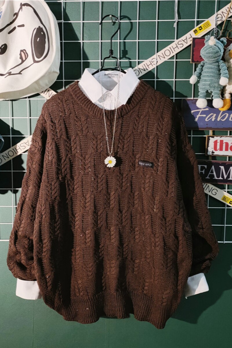 1506/QX0150/P47毛衣男秋冬季加厚慵懒风圆领针织衫宽松百搭外套3,男装针织衫/毛衣,星座1506