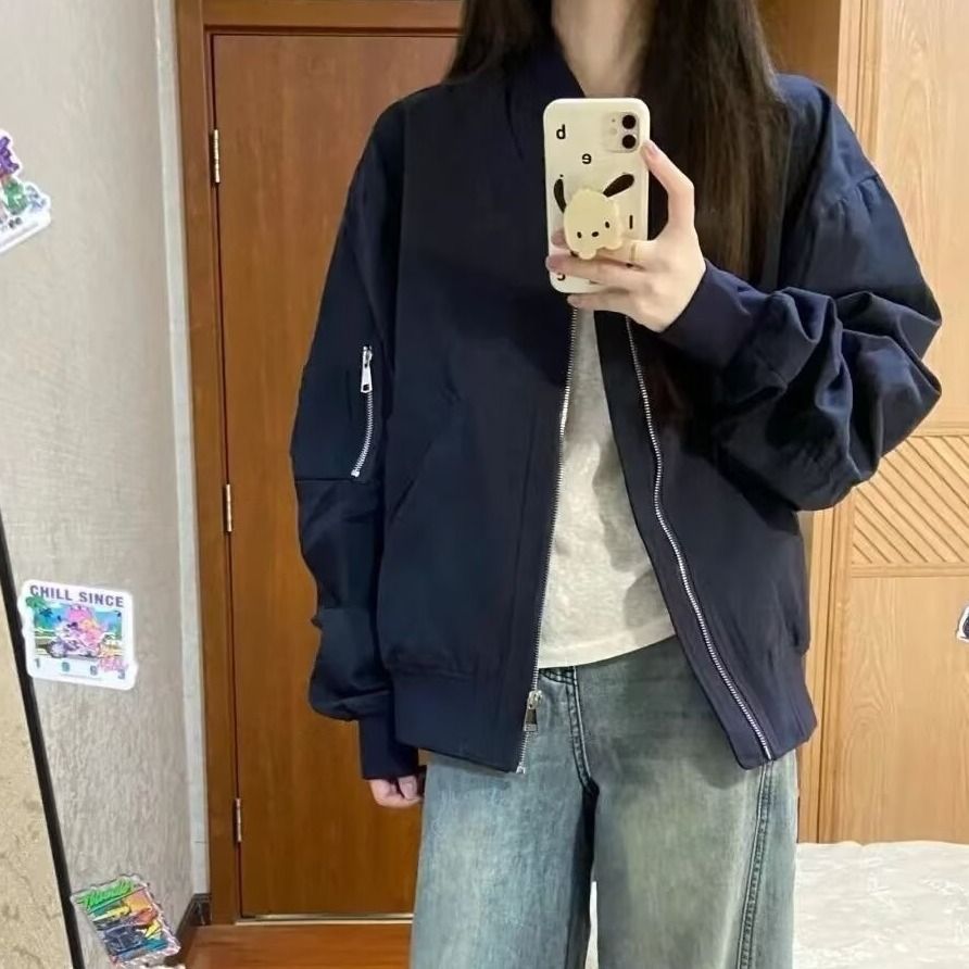 1506/QF0160/P49美式飞行员夹克外套女春秋新款宽松棒球服女2,男装夹克,星座1506