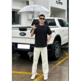 1506/Q309/P44白色修身直筒牛仔裤夏季男裤潮牌休闲弯刀阔腿长裤，男装牛仔裤，星座1506