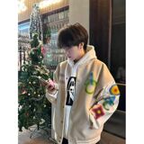 1506/QA020/P64美式植绒拼色棒球服女春秋季情侣夹克外套1，男装夹克，星座1506