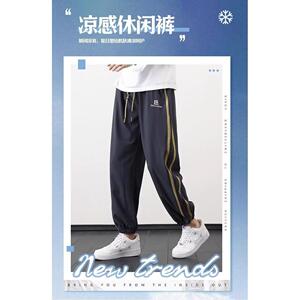 1506/QA740/P26宽松休闲裤男潮流百搭裤子夏季坠感阔腿拖地长裤图片
