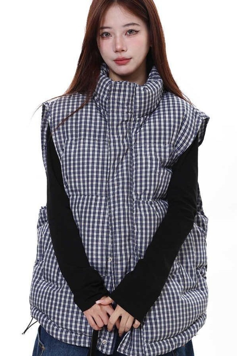 1506/QA020/P45【可压图】光版色织格子立领棉衣棉服马甲男女同款,女装棉衣/棉服,星座1506