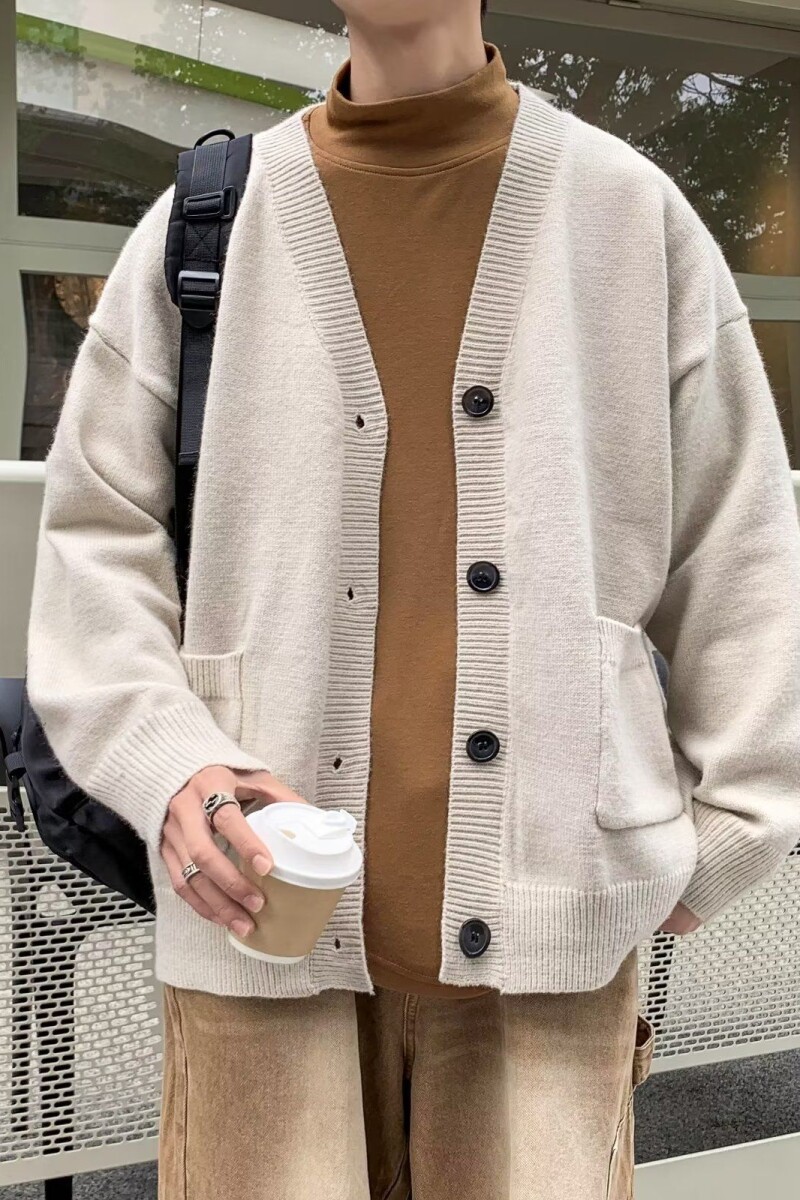 1506/Q0140鹿绒0/P52秋冬慵懒高级感外穿格雷系穿搭针织衫外套图片
