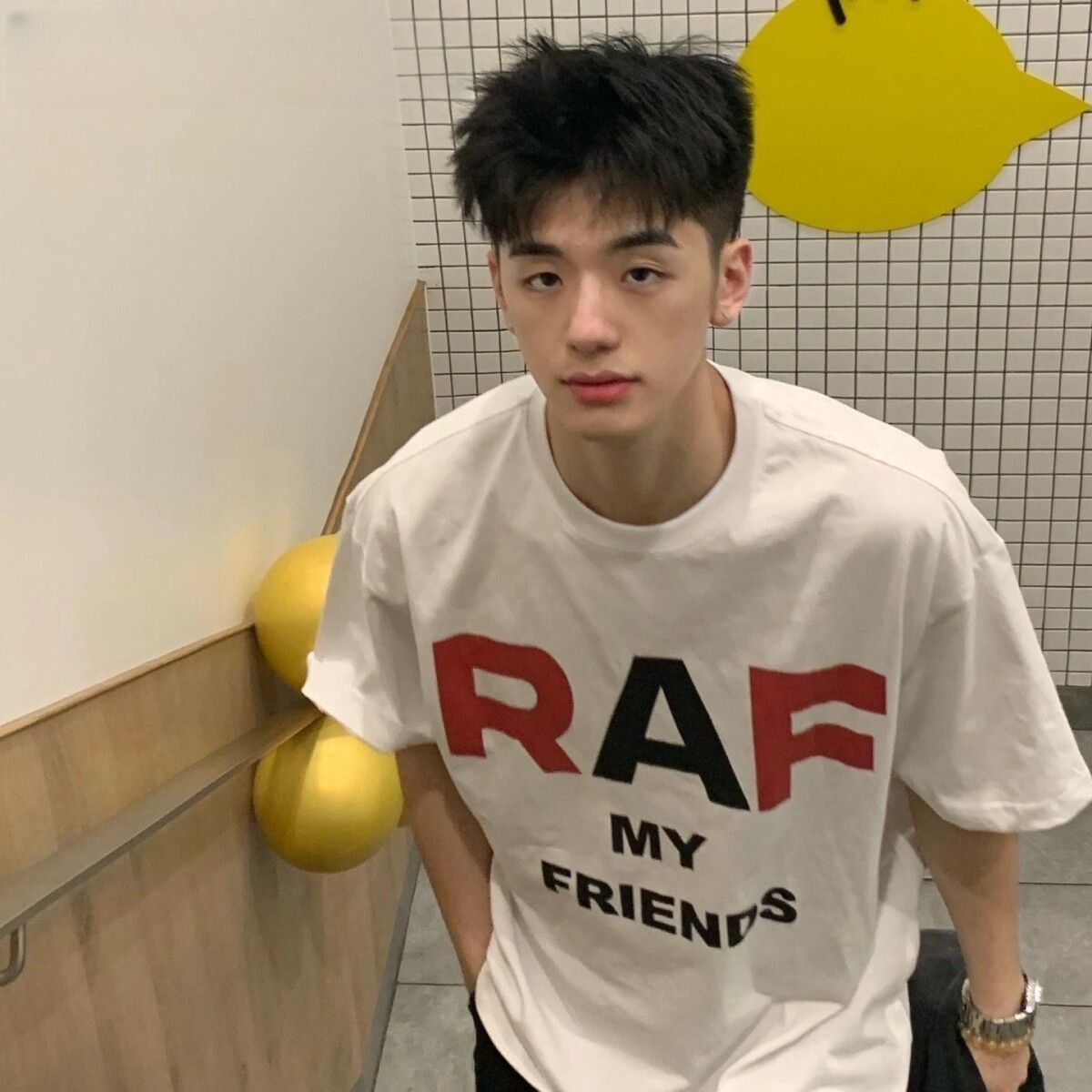 1506/QAT1200/P42潮牌百搭休闲男士宽松体恤短袖T恤高级感图片
