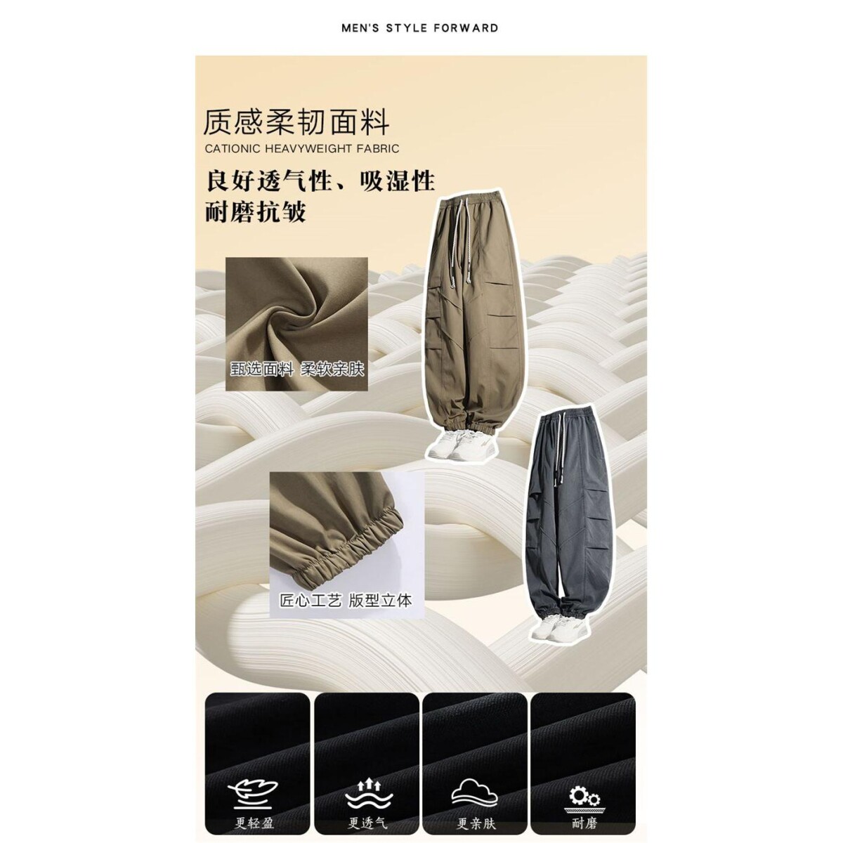 1506/QM88310/P58大码男子潮流美式束脚舒适百搭运动休闲长裤1,男装休闲裤,星座1506
