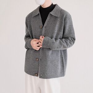 1506/Q23640/P59复古百搭翻领开衫毛衣秋冬软糯针织衫外套秋图片