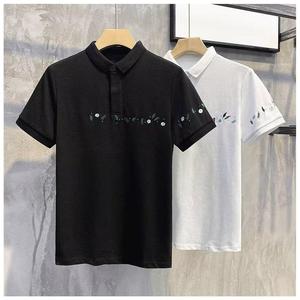 1506/QT3080/P34夏季潮polo衫翻领男t恤宽松保罗衫男士短袖刺绣潮图片