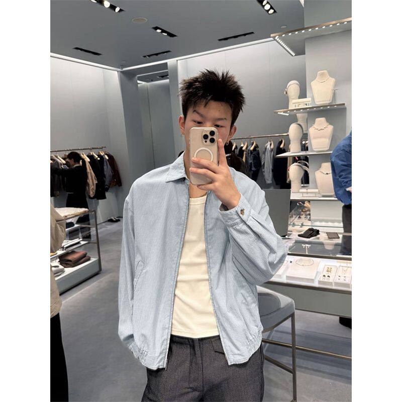 1506/QPX960070/P62蓝色2025年设计感慵懒风嘻哈痞帅潮流男夹克，男装夹克，星座1506