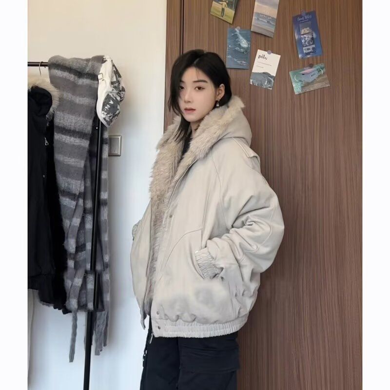 1506/Q86130/P90潮座山雕毛绒连帽棉服男女2025冬季加厚棉衣2，男装棉衣，星座1506