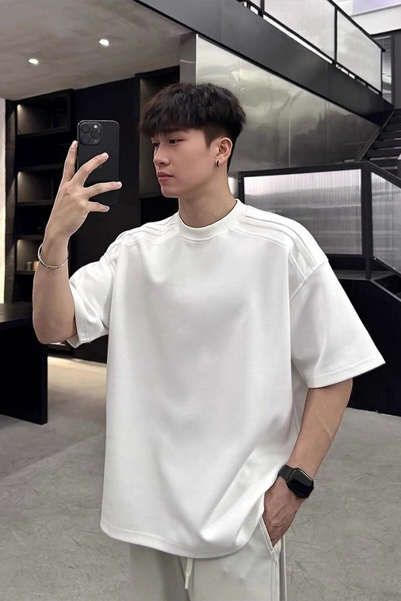 1506/Q10350/P39曼巴棉【含棉量45%】螺纹领口高品质短袖T恤,男装T恤,星座1506