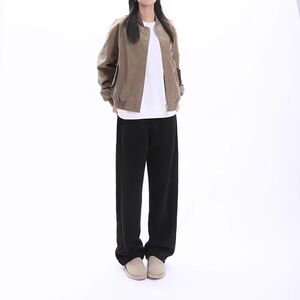1506/QA1450/P40秋冬新款美式复古水洗阔腿牛仔裤男女同款2图片
