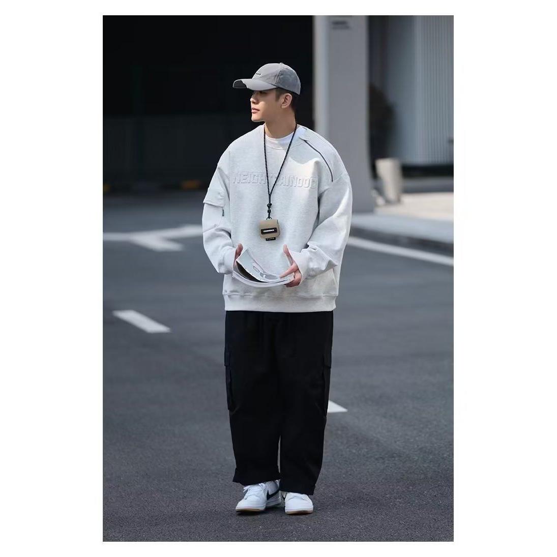 1506/Q88070/P44秋冬季新款凸起字母拉链卫衣男潮长袖落肩外套1,女装短外套,星座1506