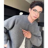 1506/QM370/P69秋冬季短款针织衫开衫慵懒风宽松毛衣外套痞帅，男装针织衫/毛衣，星座1506
