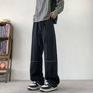 1506/QM88030/P70潮牌美式复古高级感直筒休闲裤男士2图片