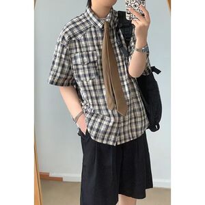 1506/QC1260/P40复古衬衫男夏装港风学生宽松小众男装上衣外穿图片