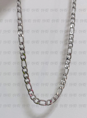 男士6mm宽度银色费加罗项链潮男