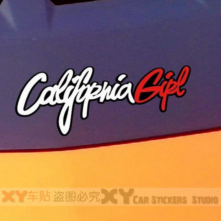 XY車贴 California Girl车贴 文字贴 反光防水车贴