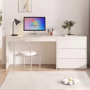 现代简约书桌斗柜一体学生学习桌书柜写字台家用卧室办公桌电脑桌