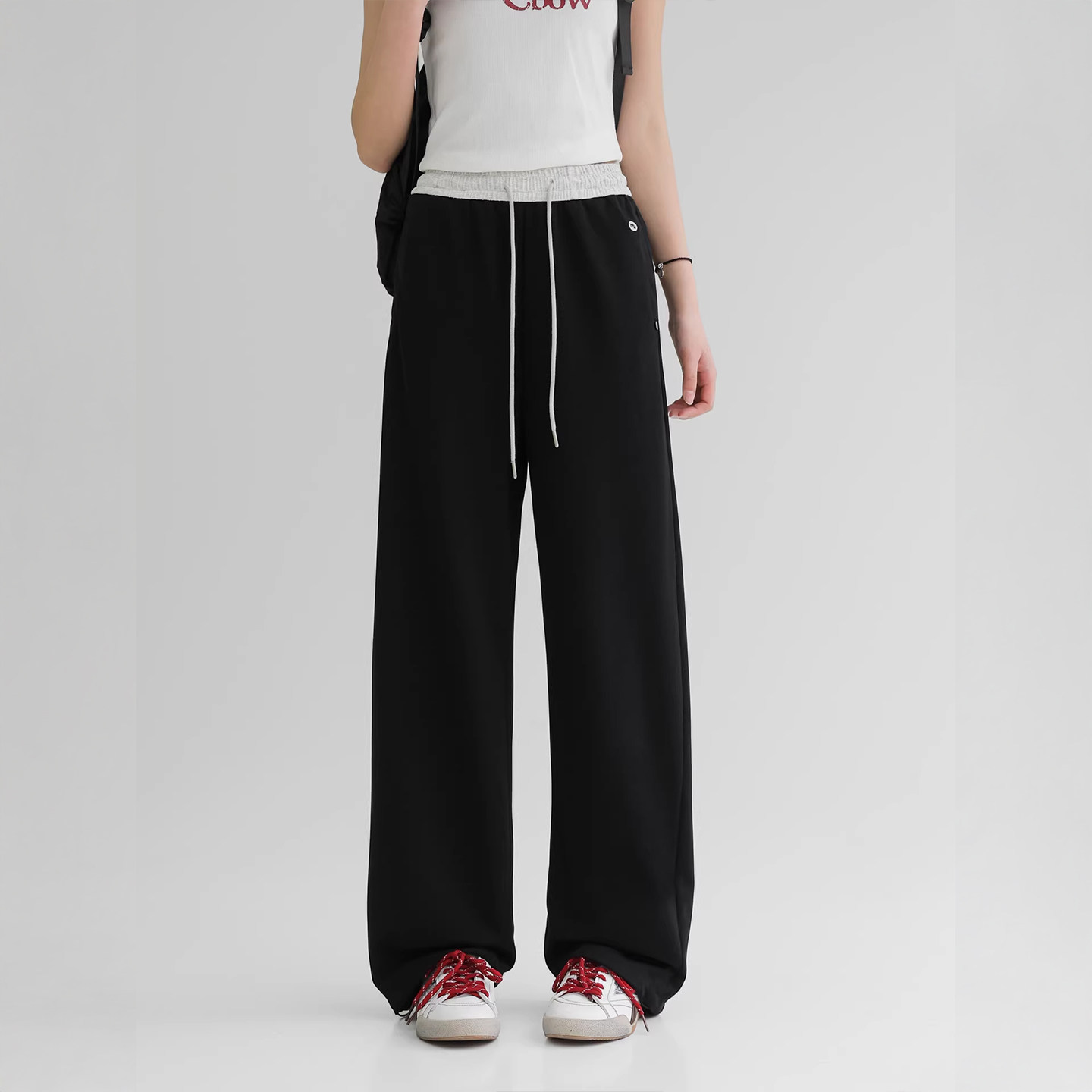 女大童夏款运动裤薄款长裤骄骄虎2026新款初中生高中生直筒裤9166