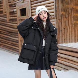 骄骄虎女大童羽绒服2024冬季新款初中生韩版连帽90白鸭绒外套J818