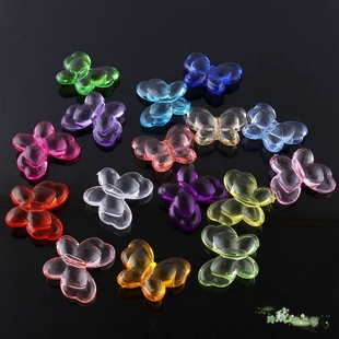 25*30MM亚克力大蝴蝶珠子DIY仿水晶窗帘门帘珠帘散珠灯饰配件装饰