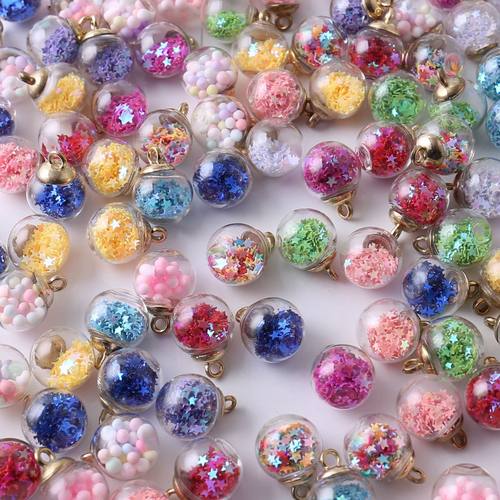 透明星星水晶玻璃球吊坠挂件材料