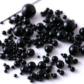 diy饰品配件手工串珠不掉皮黑色糖果珠6 20mm 散珠子手链包包材料