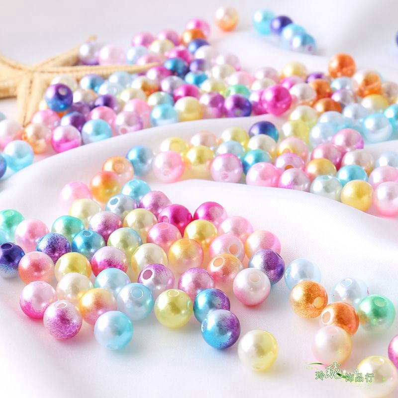 渐变穿孔项链手工串珠