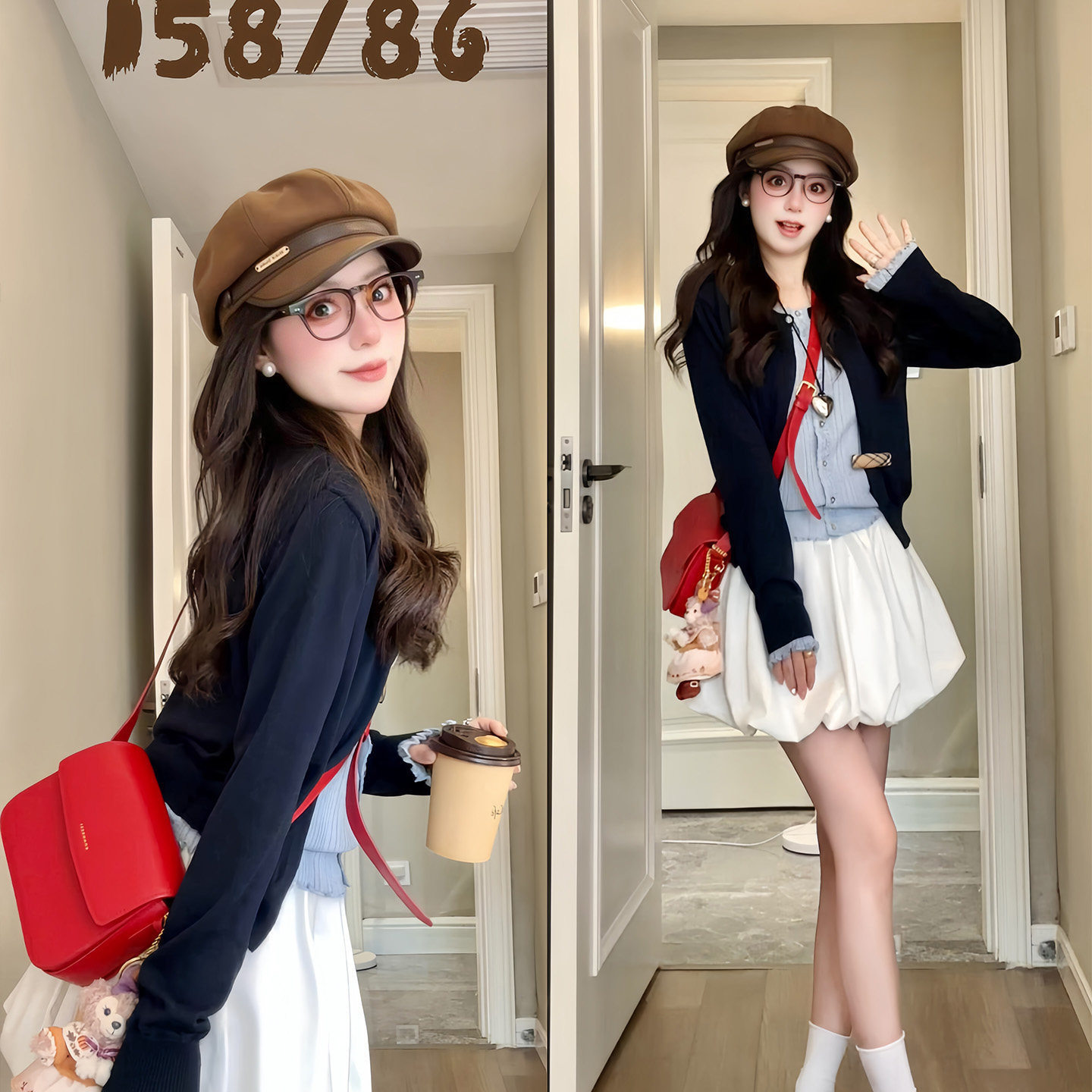 甜美a字小个子蓬蓬半身裙白色花苞短裙裤女春夏季2026新款裤外穿