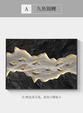 九鱼图电表箱装饰画上掀款