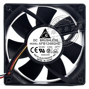 原装AFB1248GHE 12CM 12038 大风量DC48V 0.90A 3线风扇